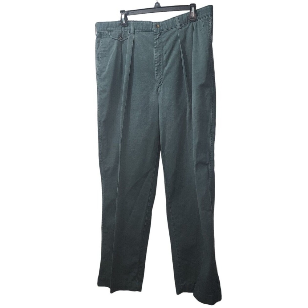 Savane Cotton Pleated Dress Pants Chinos Trousers Comfort‎ Casual Size 40x32